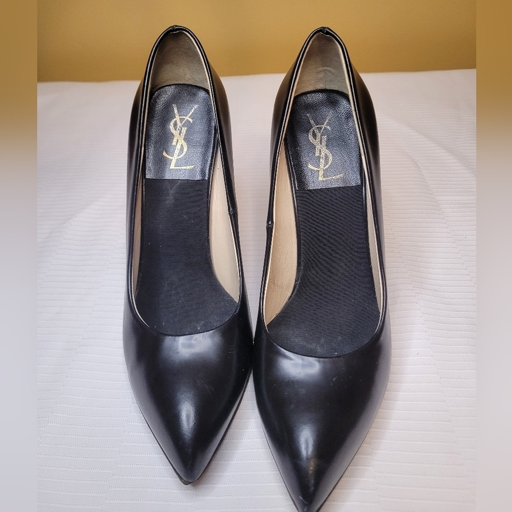 Yves Saint Laurent Wooden Heel Pumps sz 37.5EU - Picture 2 of 11